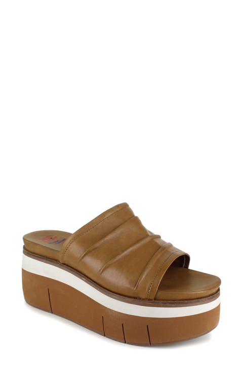 Kayci Scrunched Platform Slide Sandal (Women)