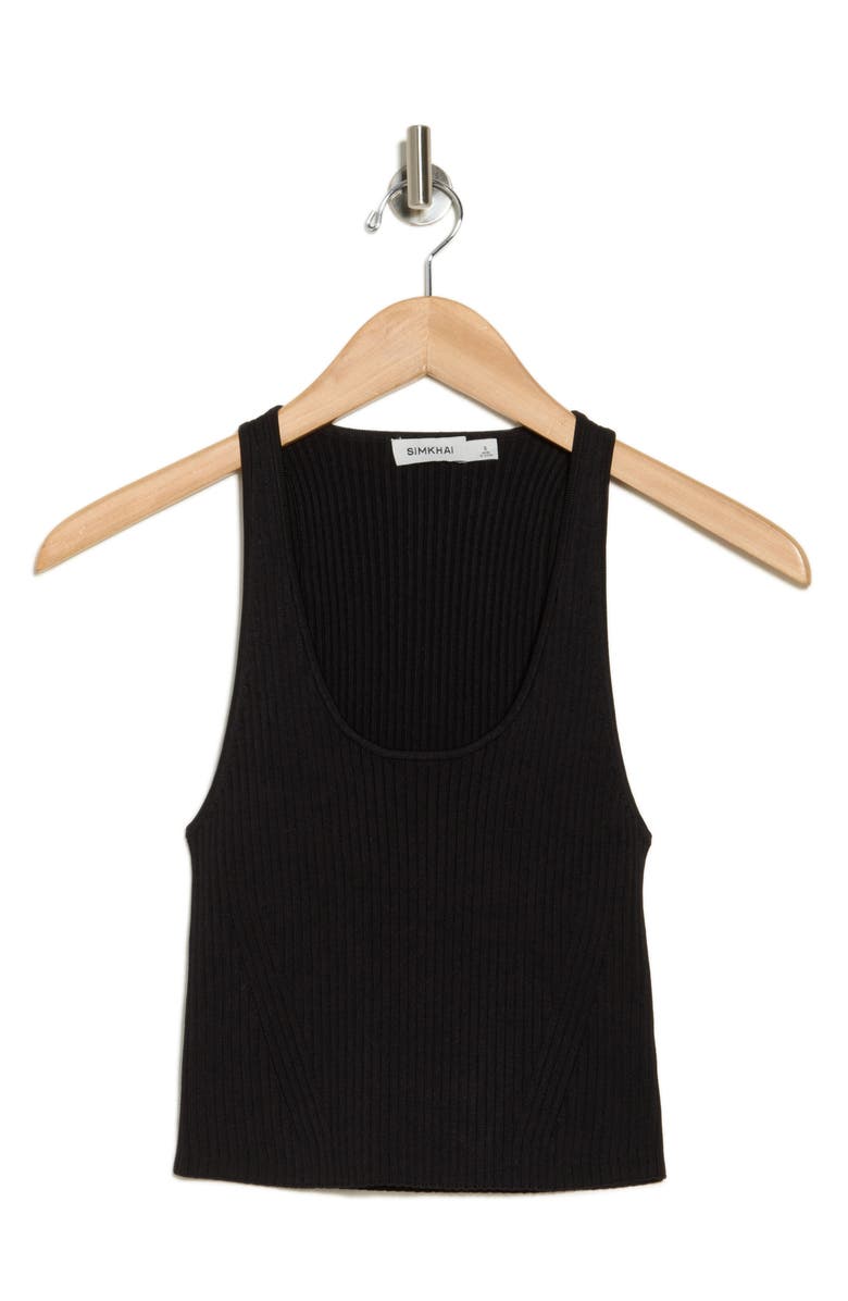 Simkhai Cecilia Rib Knit Crop Tank, Alternate, color, 