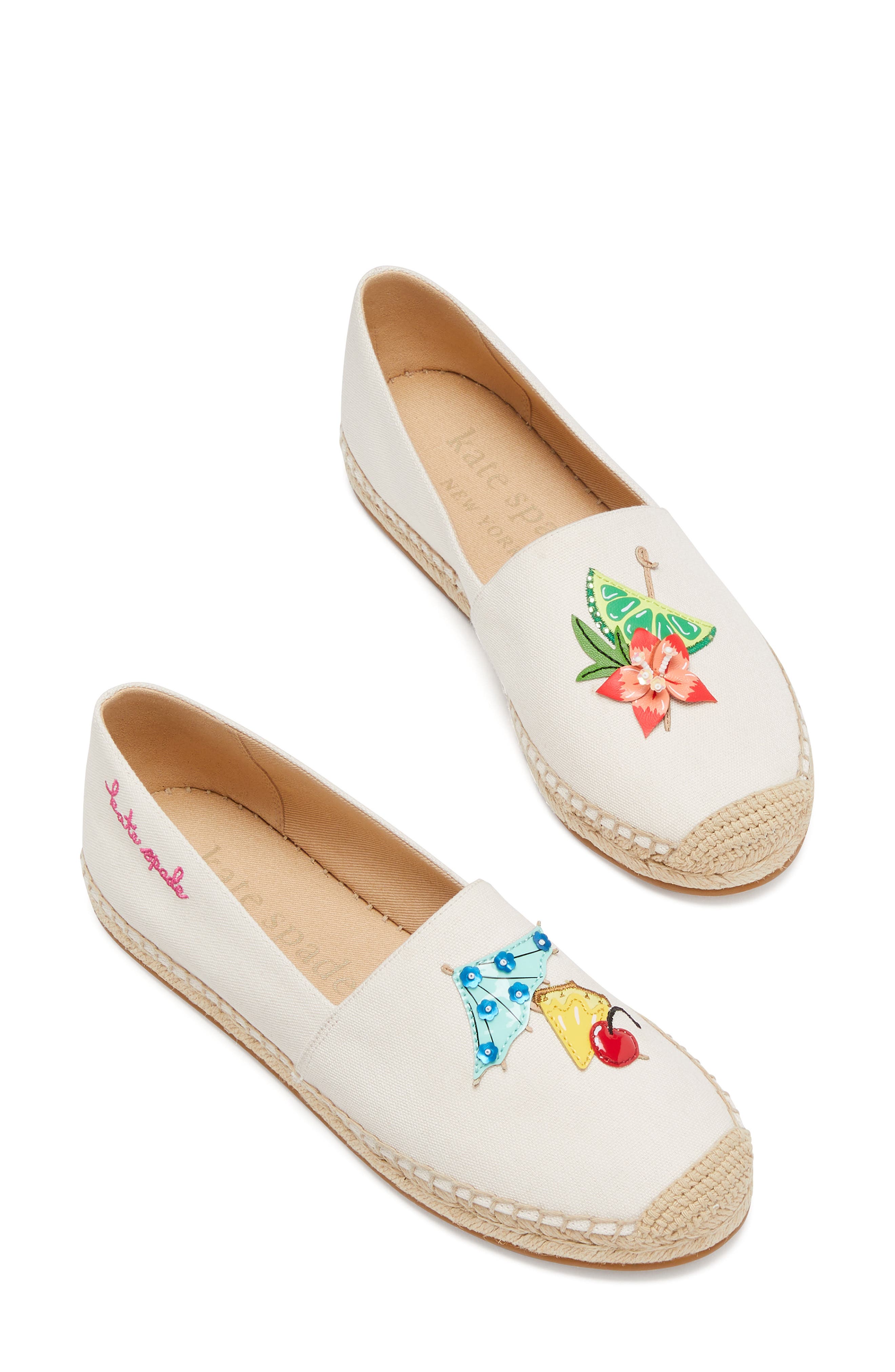 Kate Spade New York tiki time espadrille, Alternate, color, Cream.