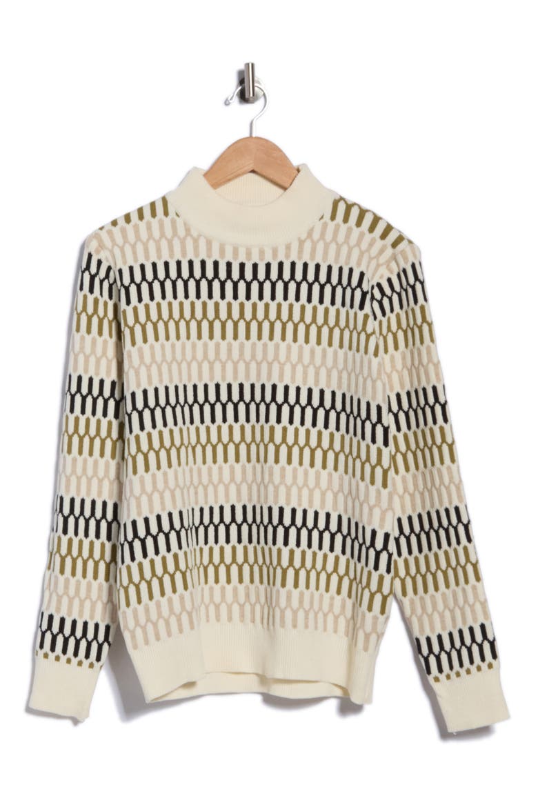 Mock Neck Sweater, Alternate, color, EGRET