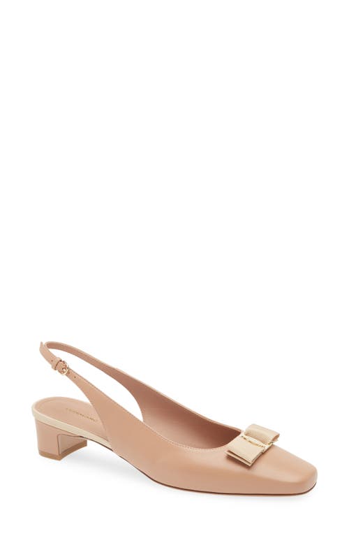 Ferragamo Rivada Slingback Pump In Beige