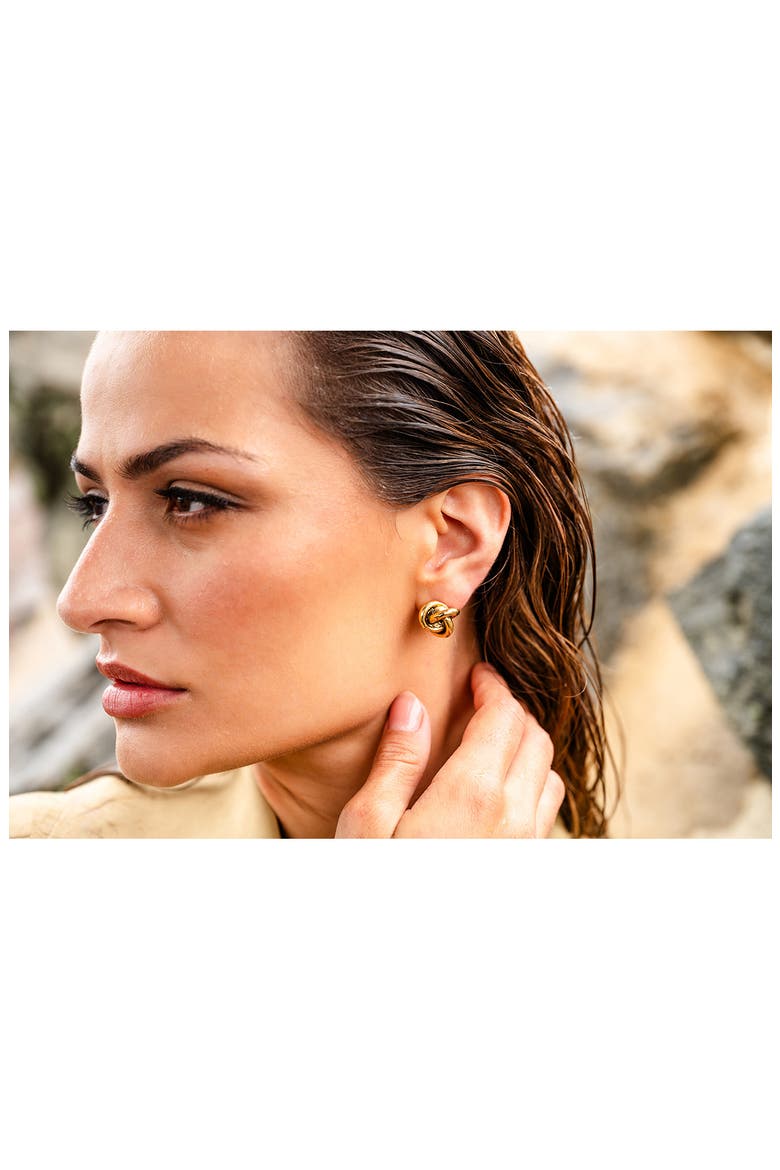 Love Knot Stud Earrings, Alternate, color, 14K GOLD