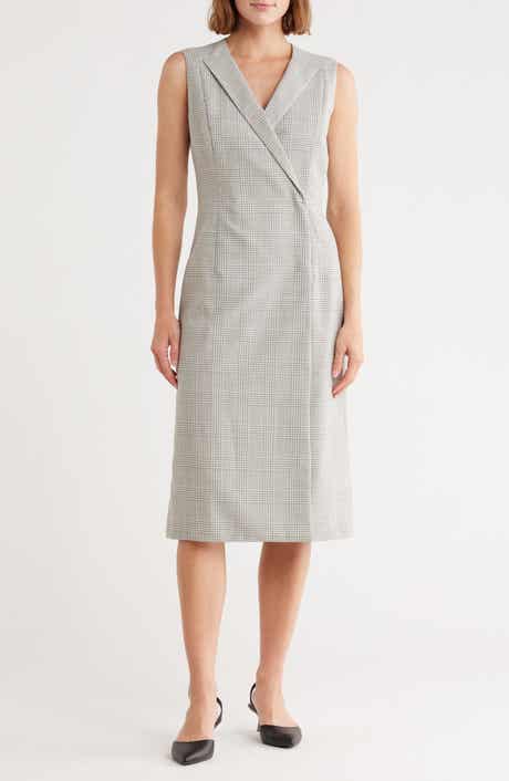 BOSS Dimala Plaid Virgin Wool Blazer Dress