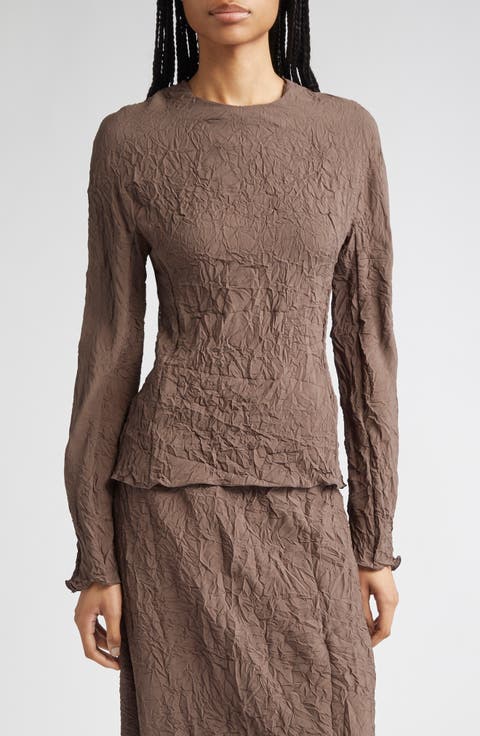 Long Sleeve Crinkle Top