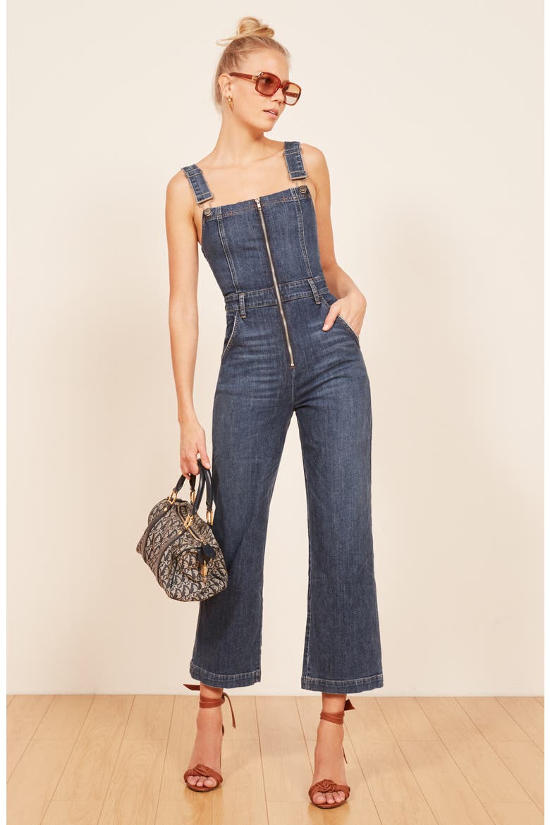 Jenny Zip Front Denim Jumpsuit, Alternate, color, KASAI