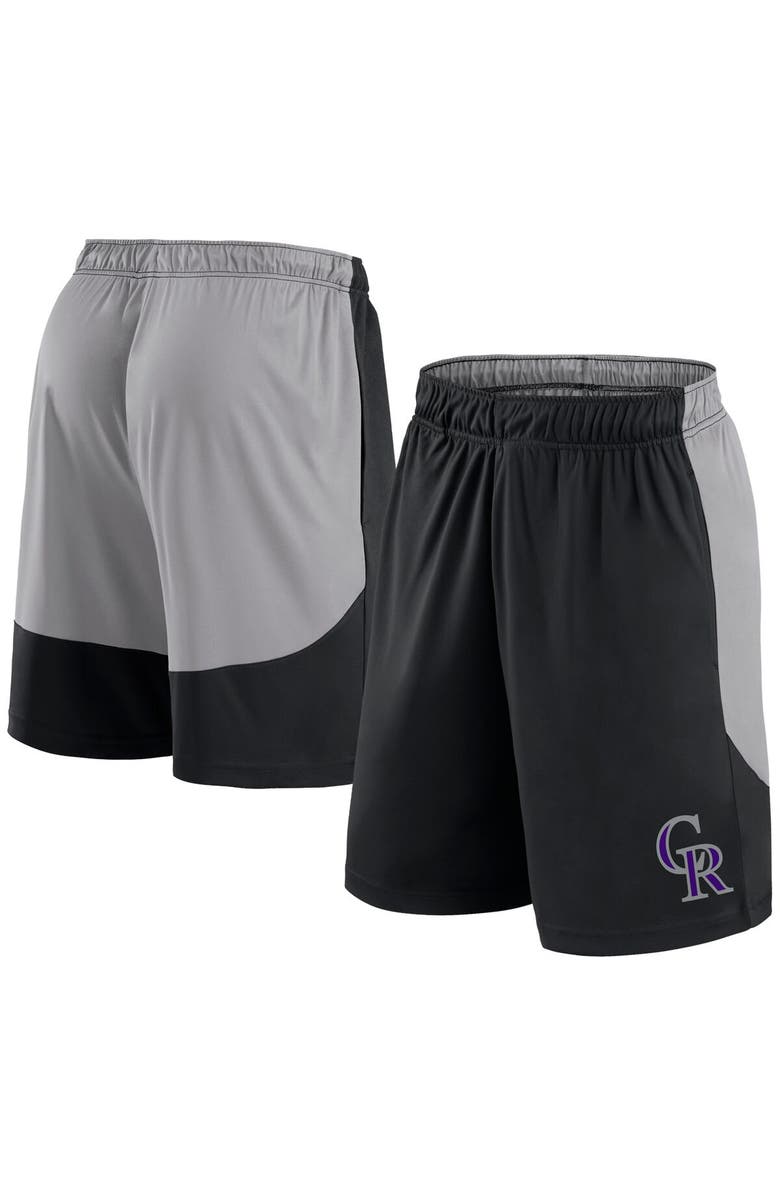 FANATICS Men's Fanatics Black/Gray Colorado Rockies Go Hard Shorts, Alternate, color, 