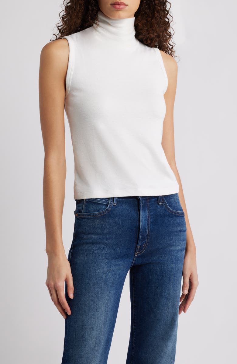rag & bone Sleeveless Turtleneck Knit Top, Main, color, White
