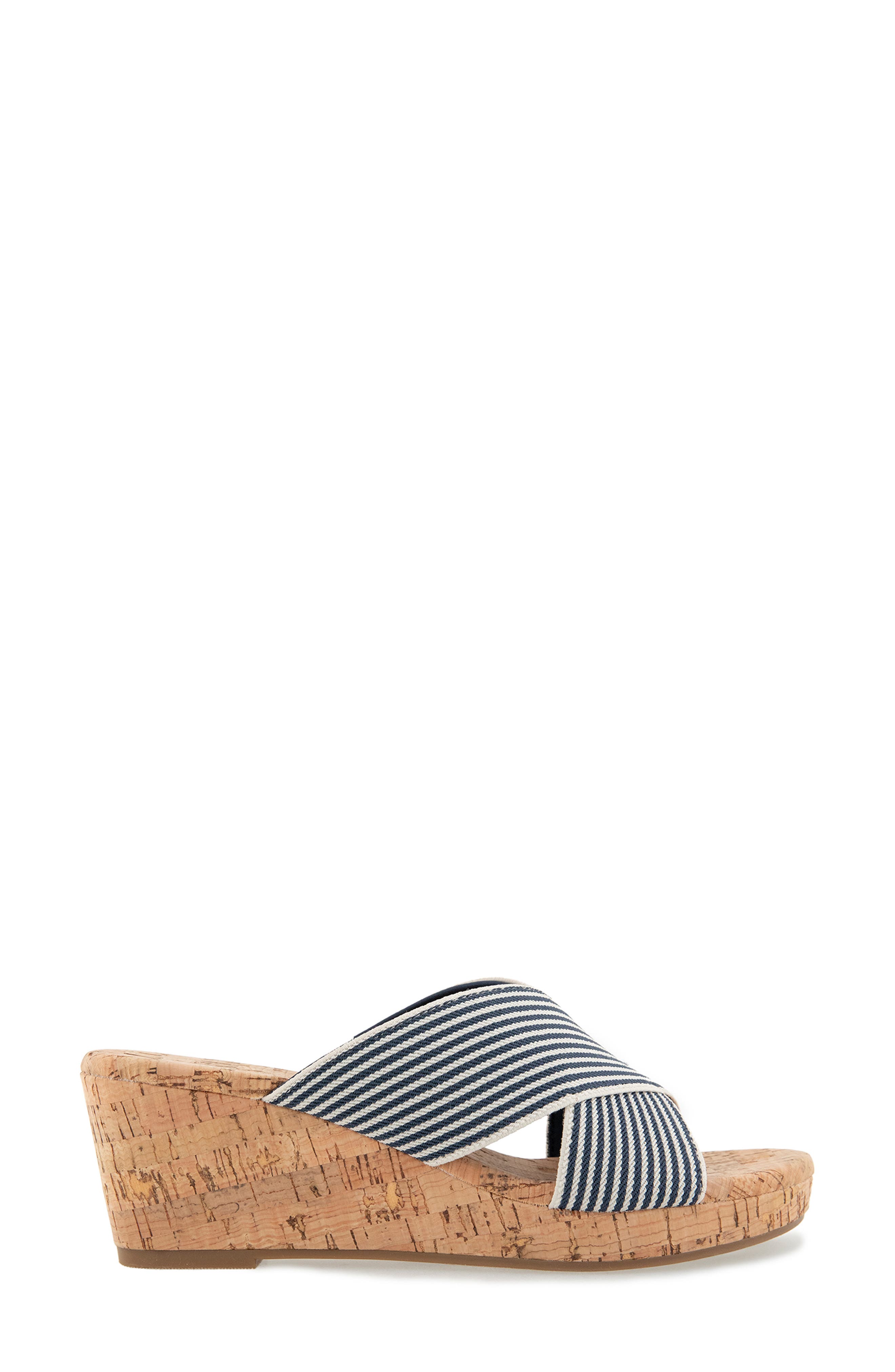 Kensie Jule Slide Sandal, Alternate, color, Navy Stripe