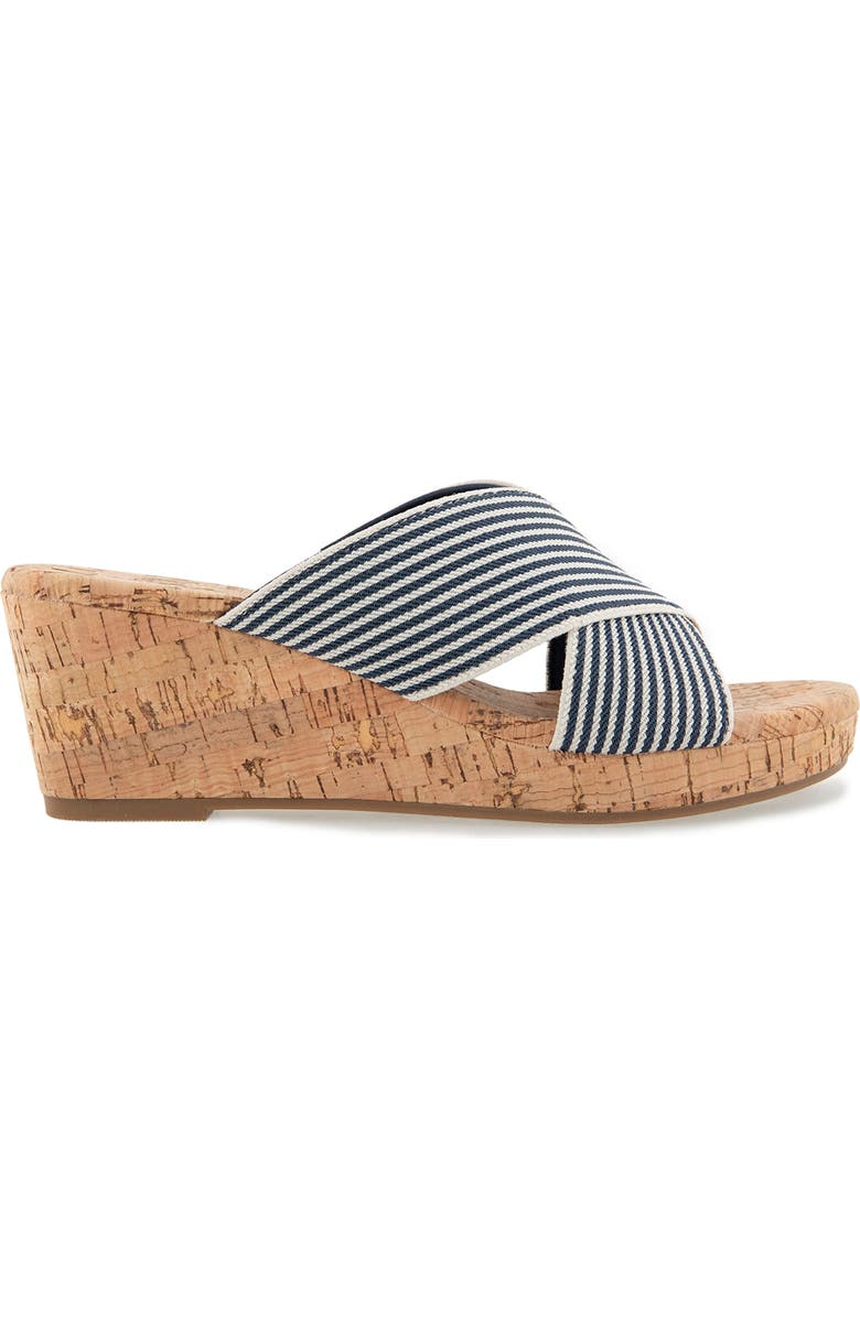 Kensie Jule Slide Sandal, Alternate, color, Navy Stripe