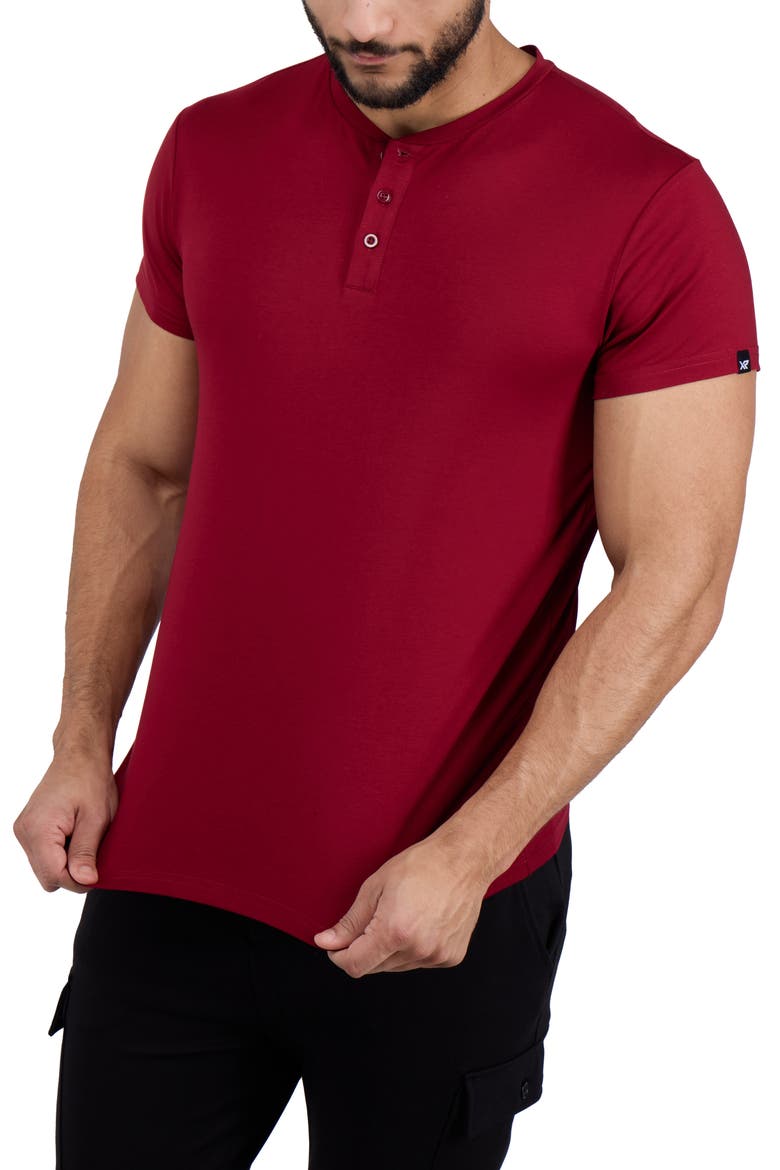Short Sleeve Henley, Alternate, color, BURGUNDY