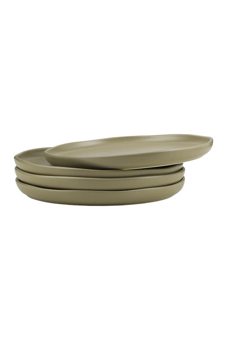 Tom Stoneware 4-Piece Dinner Plate Set, Alternate, color, Olive
