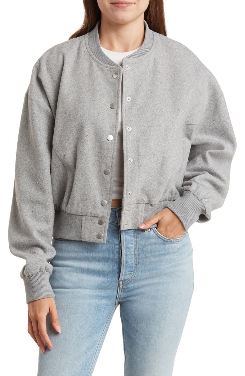 Blu Pepper Crop Bomber Jacket, Main, color,