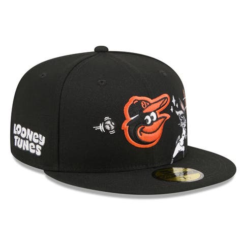 Men's New Era Black Baltimore Orioles Looney Tunes Bugs Bunny 59FIFTY Fitted Hat