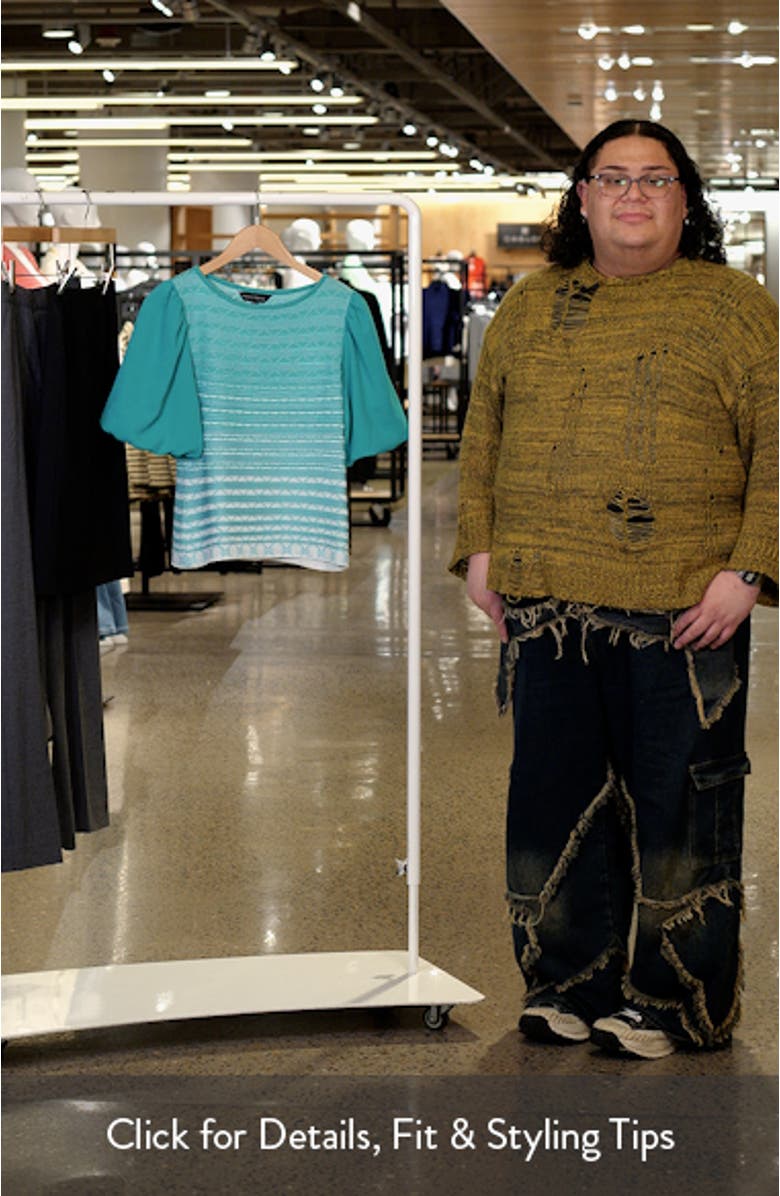 Stripe Mixed Media Jacquard Tunic, sales video thumbnail