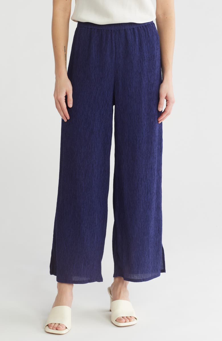 Eileen Fisher Crinkled Wide Leg Pants, Main, color, Venus