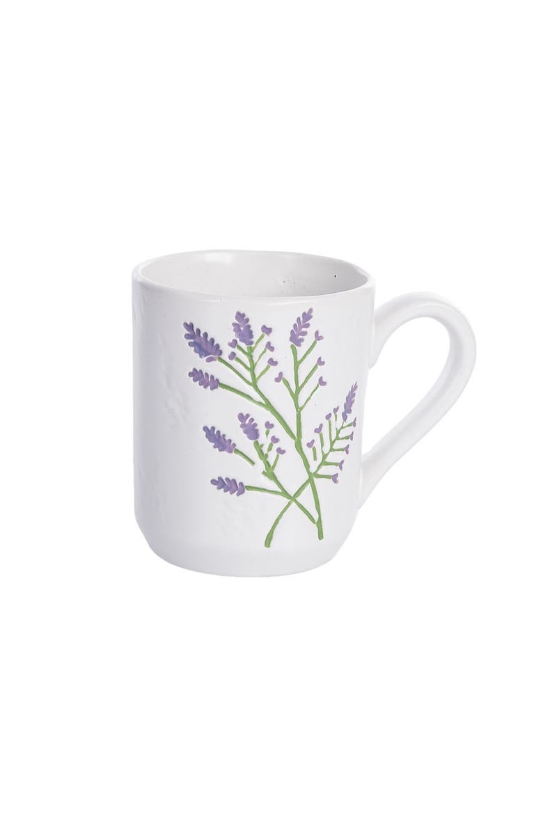 Lavender Floral Botanical Coffee Drinkware Mug, Alternate, color, Purple