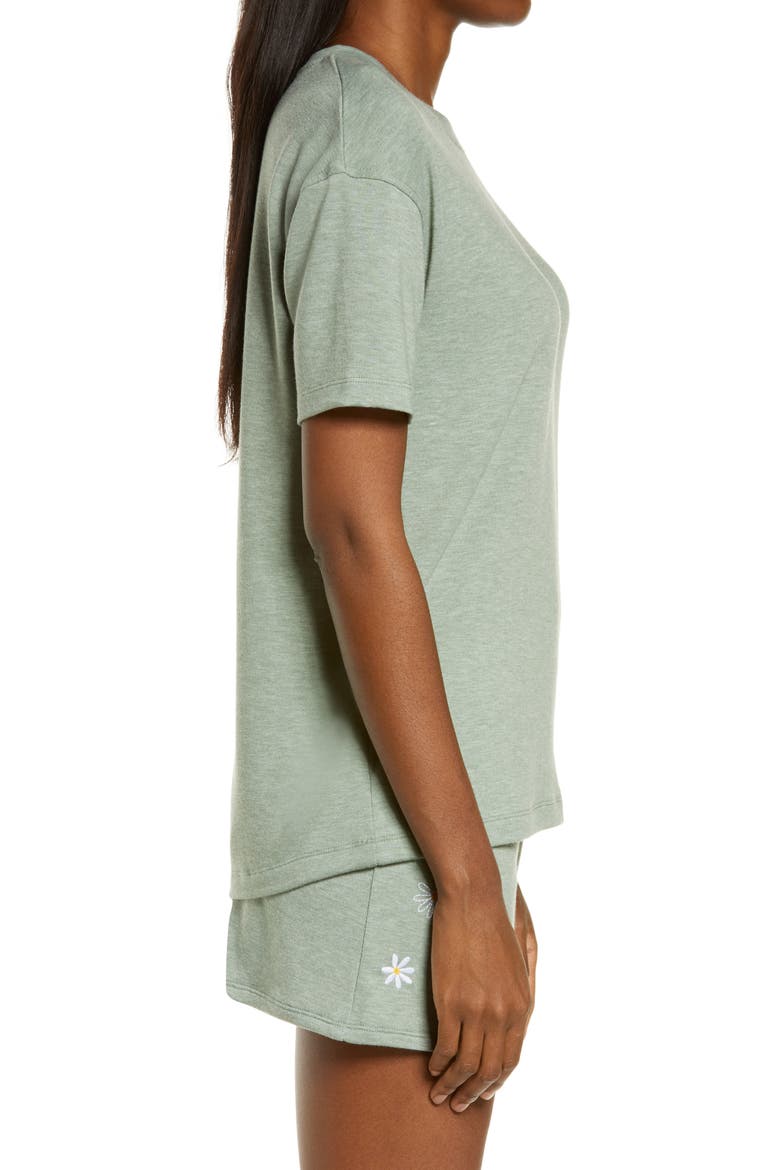 Heathered Short Pajamas, Alternate, color, HEATHER LILY PAD