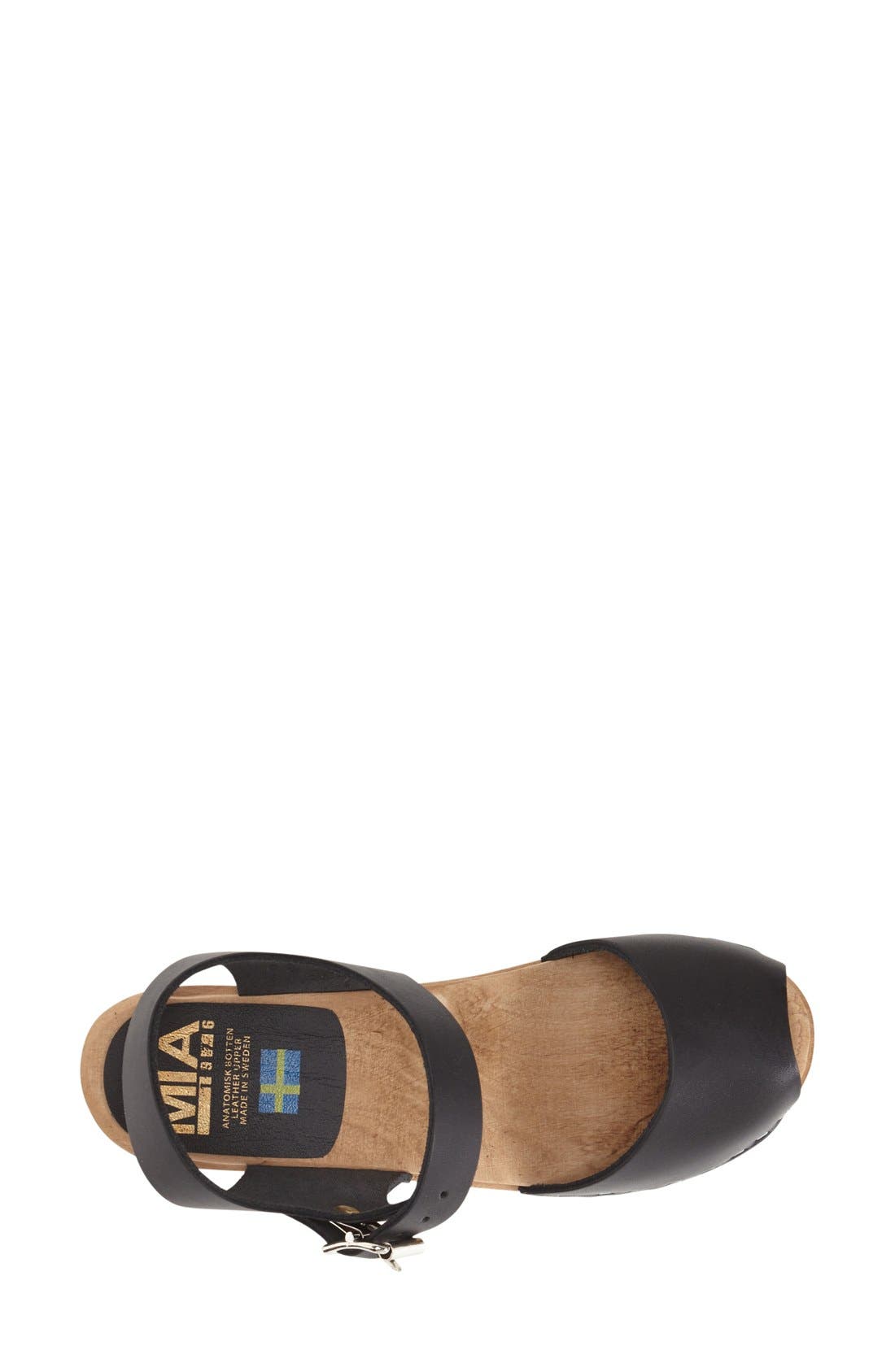 'Greta' Clog Sandal, Alternate, color, BLACK LEATHER