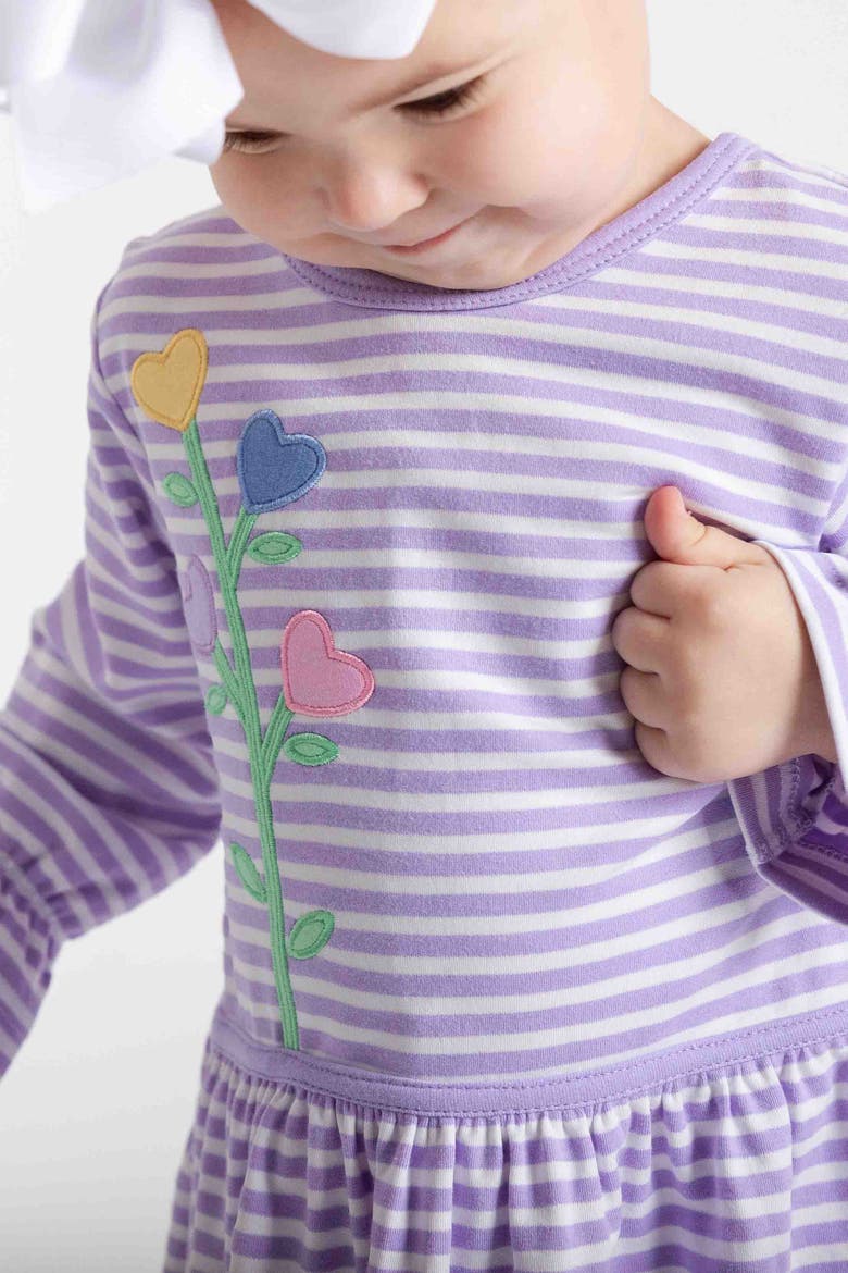 Knit Dress With Heart Flowers, Alternate, color, Light Purple, White