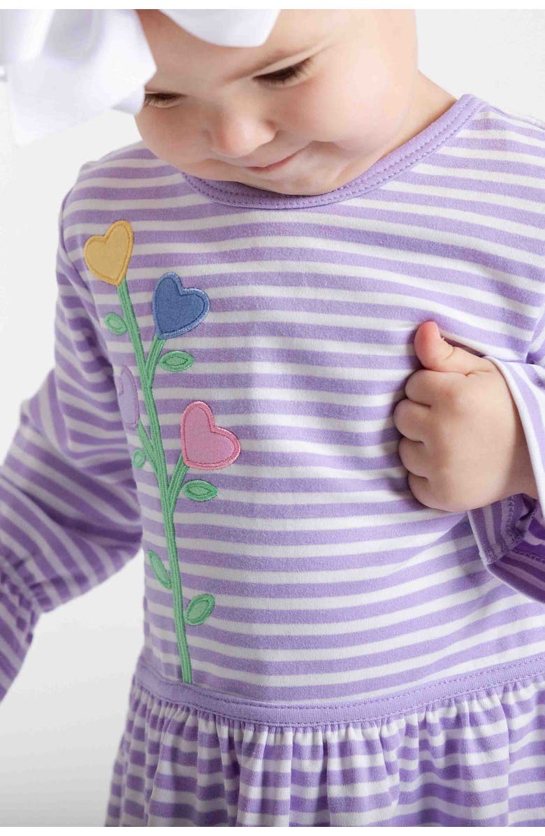 Florence Eiseman Knit Dress With Heart Flowers, Alternate, color, Light Purple, White