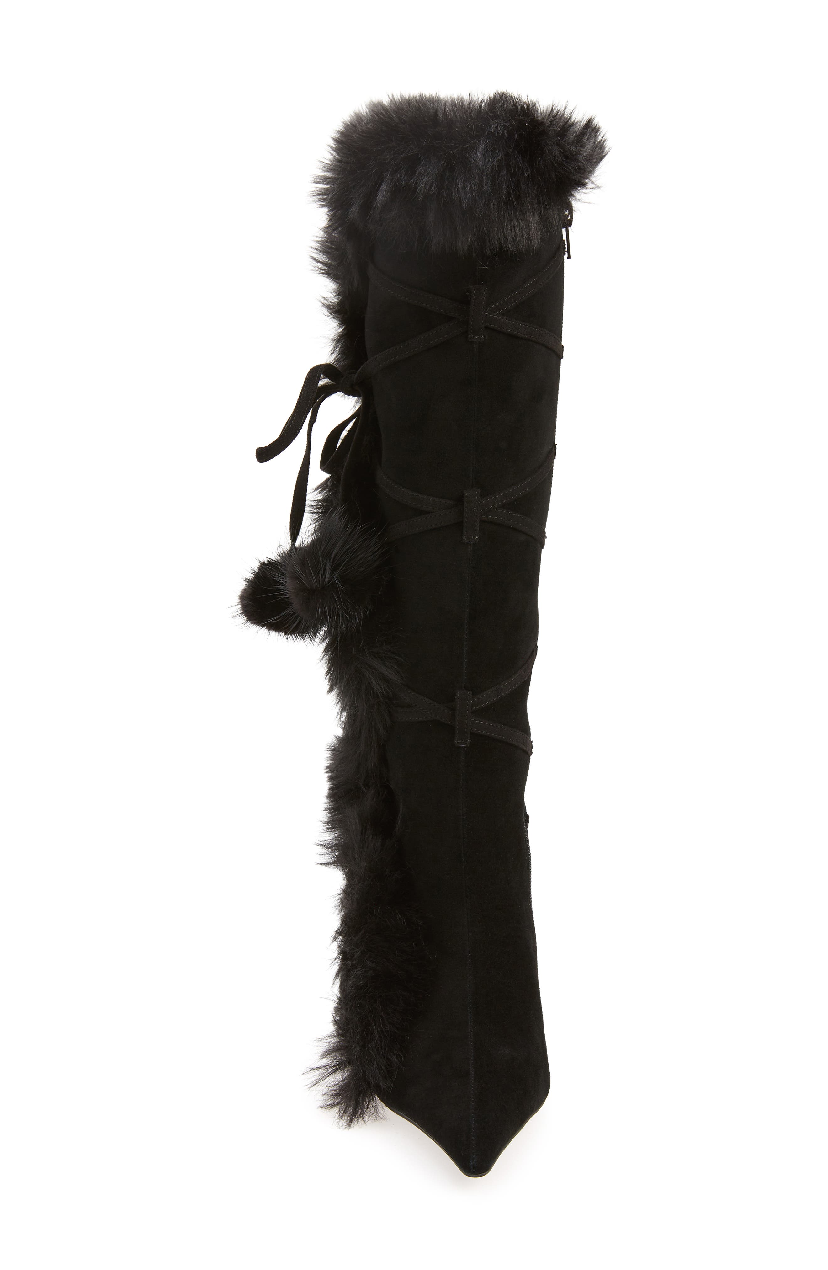 Jeffrey Campbell Fluffmeknot Pointed Toe Boot, Alternate, color, 