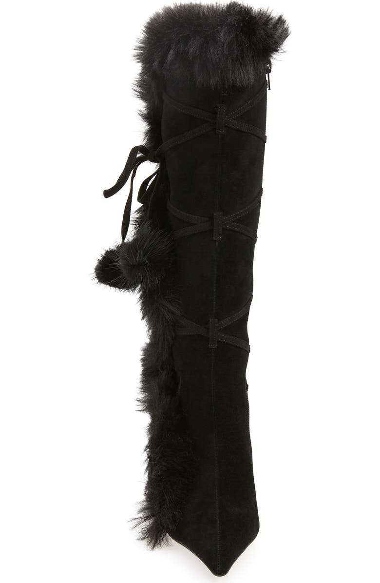 Jeffrey Campbell Fluffmeknot Pointed Toe Boot, Alternate, color,