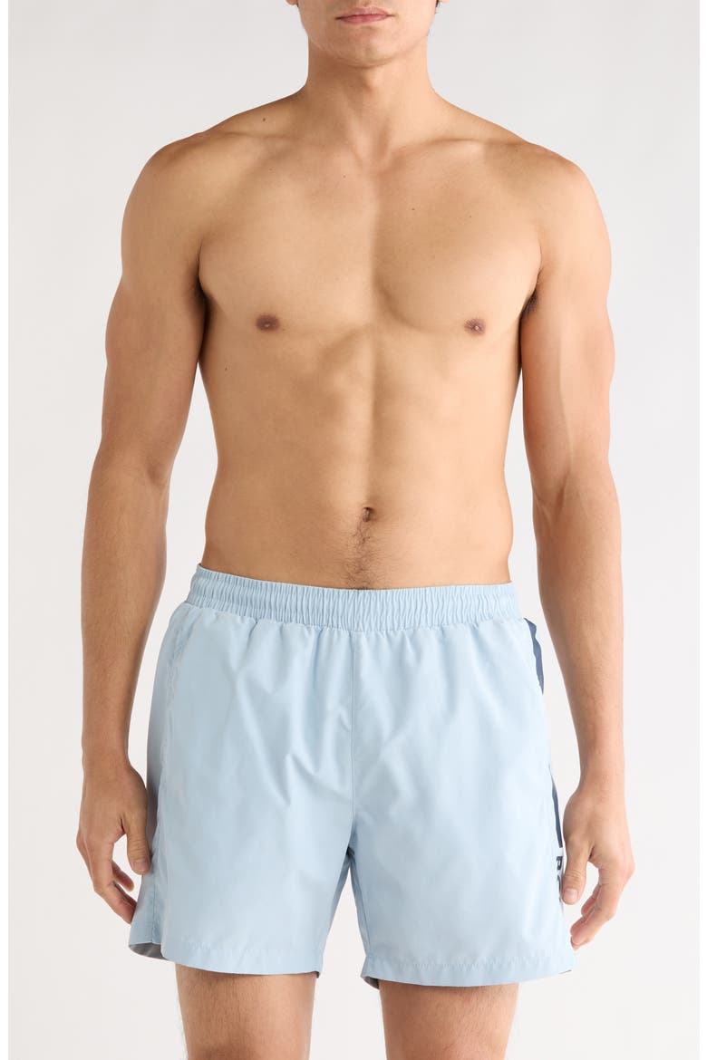 Dolphin Swim Trunks, Main, color, LIGHT/ PASTEL BLUE