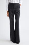 SPORTMAX Pinstripe Stretch Technical Wool Blend Gabardine Flare Pants