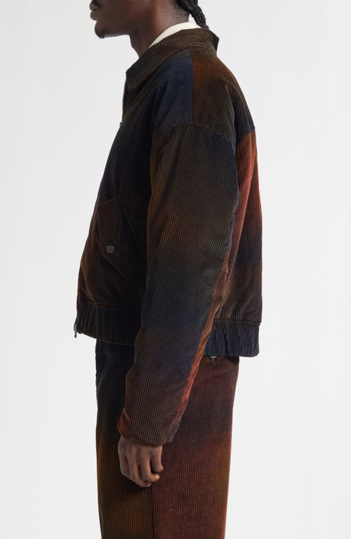 The Elder Statesman Ombre Quilted Corduroy Jacket In Blue