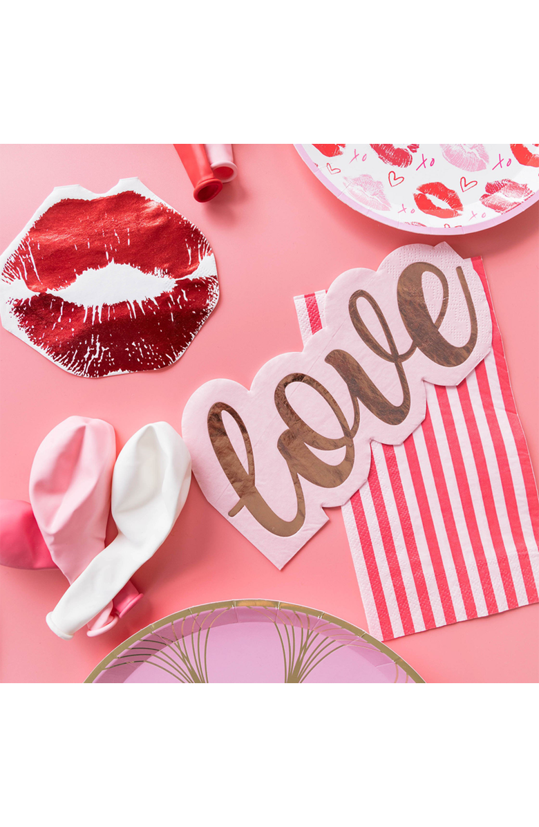 Jollity & Co. Pink Striped Guest Napkins, Alternate, color, Assorted Pre-Pack