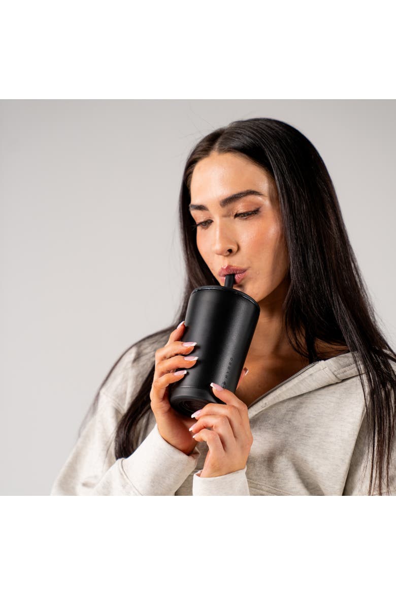Everyday Tumbler - Ceramic-Lined Insulated Tumbler with Straw and Soft-Touch Lid, Cup Holder Friendly, Alternate, color, Black