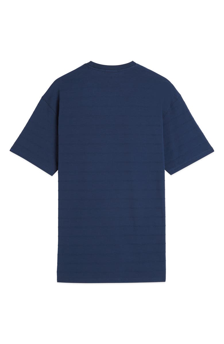 Scotch & Soda Structured Stripe Jacquard Stretch Cotton T-Shirt, Alternate, color, Pageant Blue