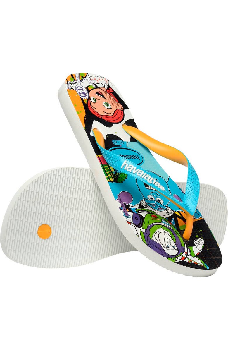 Havaianas Disney Stylish Flip Flop, Alternate, color, White/ Blue