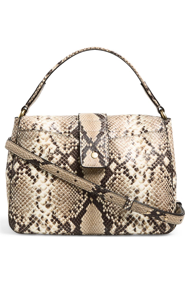 Burberry Small Rider Bag, Alternate, color, Natural/ Dk Brown