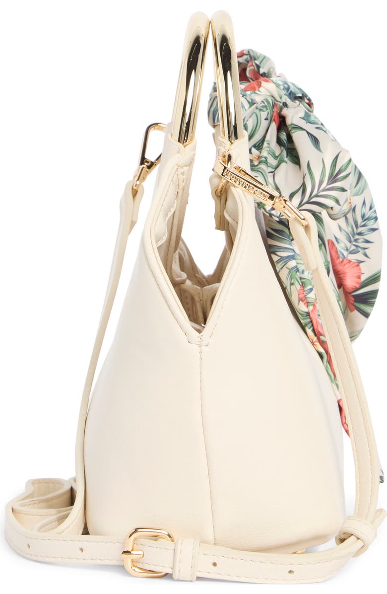 Steve Madden Gwenie Faux Leather Handbag With Scarf, Alternate, color, Vanilla