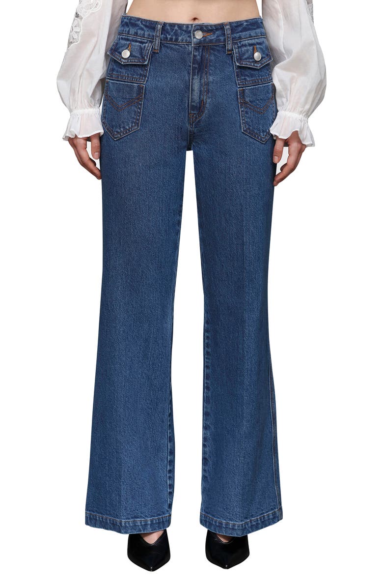 Avec Les Filles Pocket Flare Jeans, Main, color,