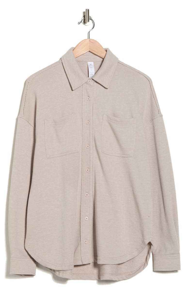 YOGALICIOUS Mirmar Washed Terry Shacket, Alternate, color, Shadow Rock