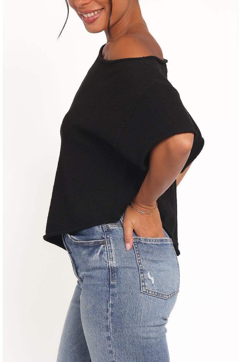 Ardena One Shoulder Bouclé Knit Top, Alternate, color, BLACK