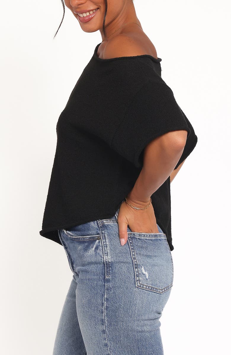 Petal & Pup Ardena One Shoulder Bouclé Knit Top, Alternate, color, Black