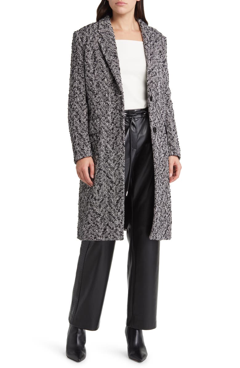 BOSS Catara Chevron Tweed Coat, Alternate, color, Open Misc