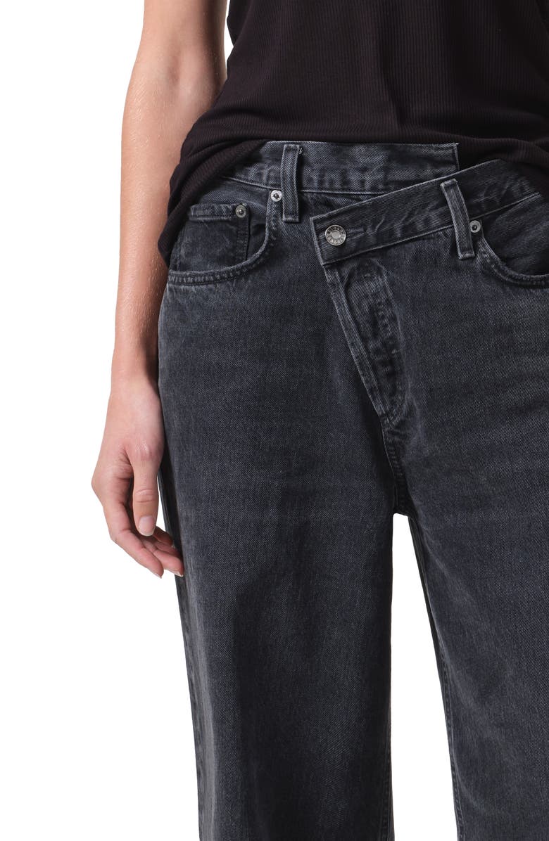 AGOLDE Crisscross High Waist Organic Cotton Straight Leg Jeans, Alternate, color, Shambles