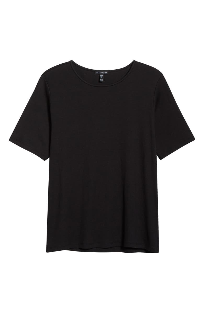 Eileen Fisher Organic Cotton Top, Alternate, color, Black