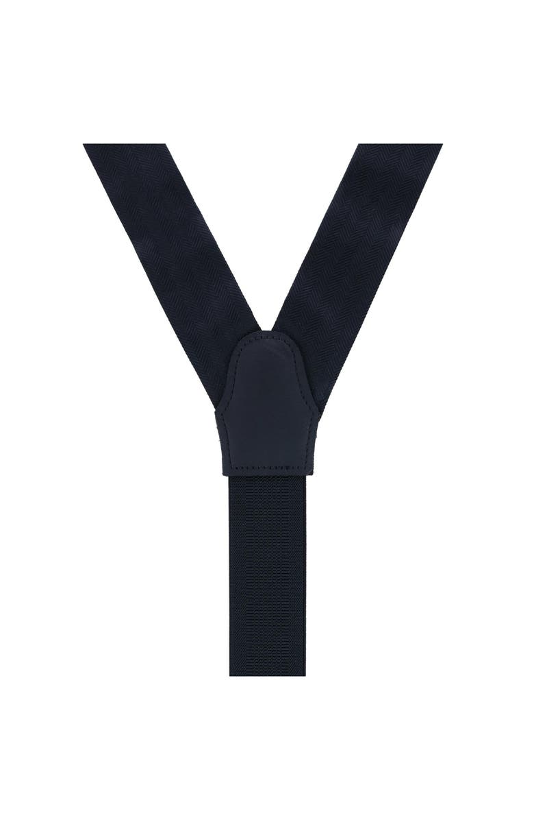 Trafalgar Classic Herringbone Silk Suspenders, Alternate, color, Black
