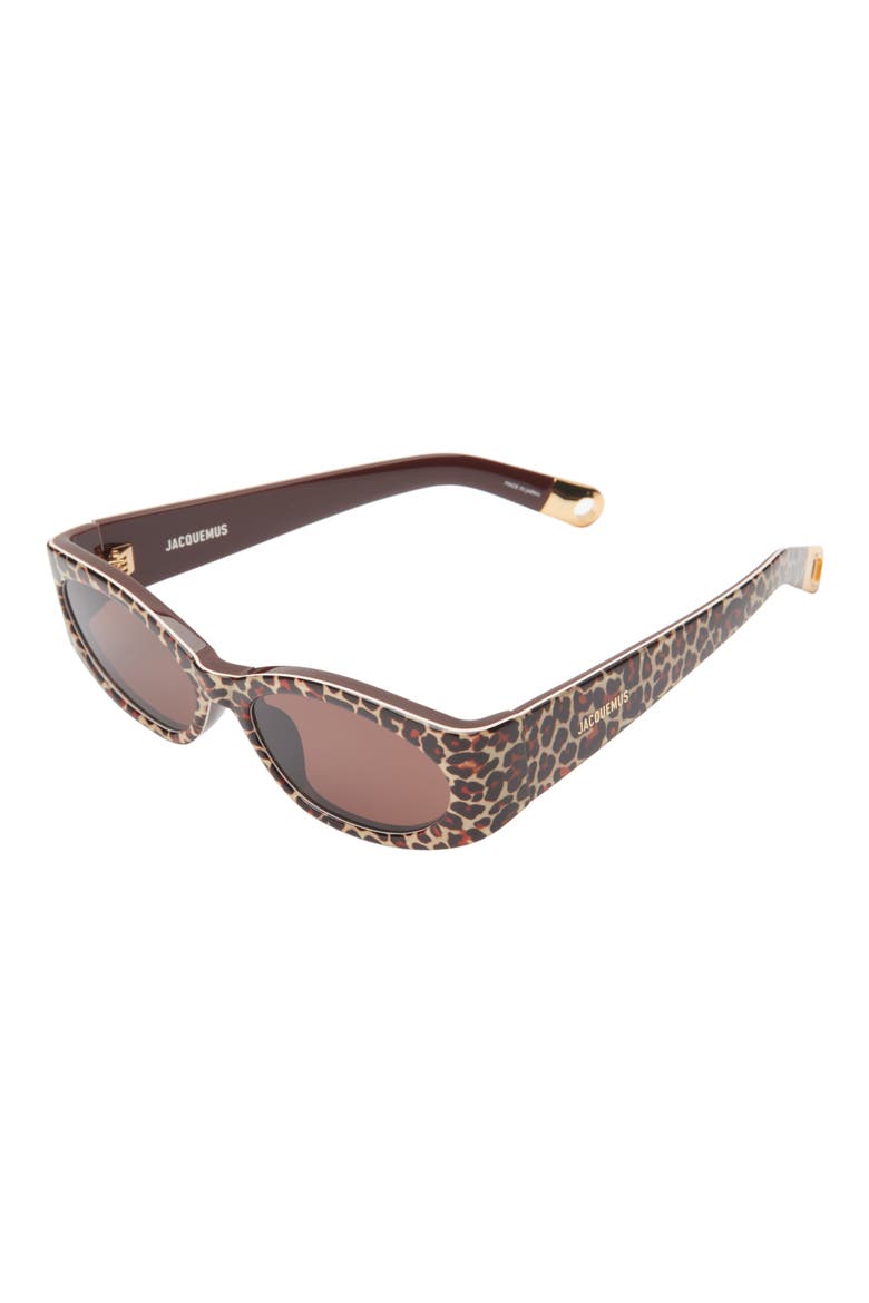 Les Lunettes Ovalo Sunglasses, Alternate, color, LEOPARD/ YELLOW GOLD/ BROWN