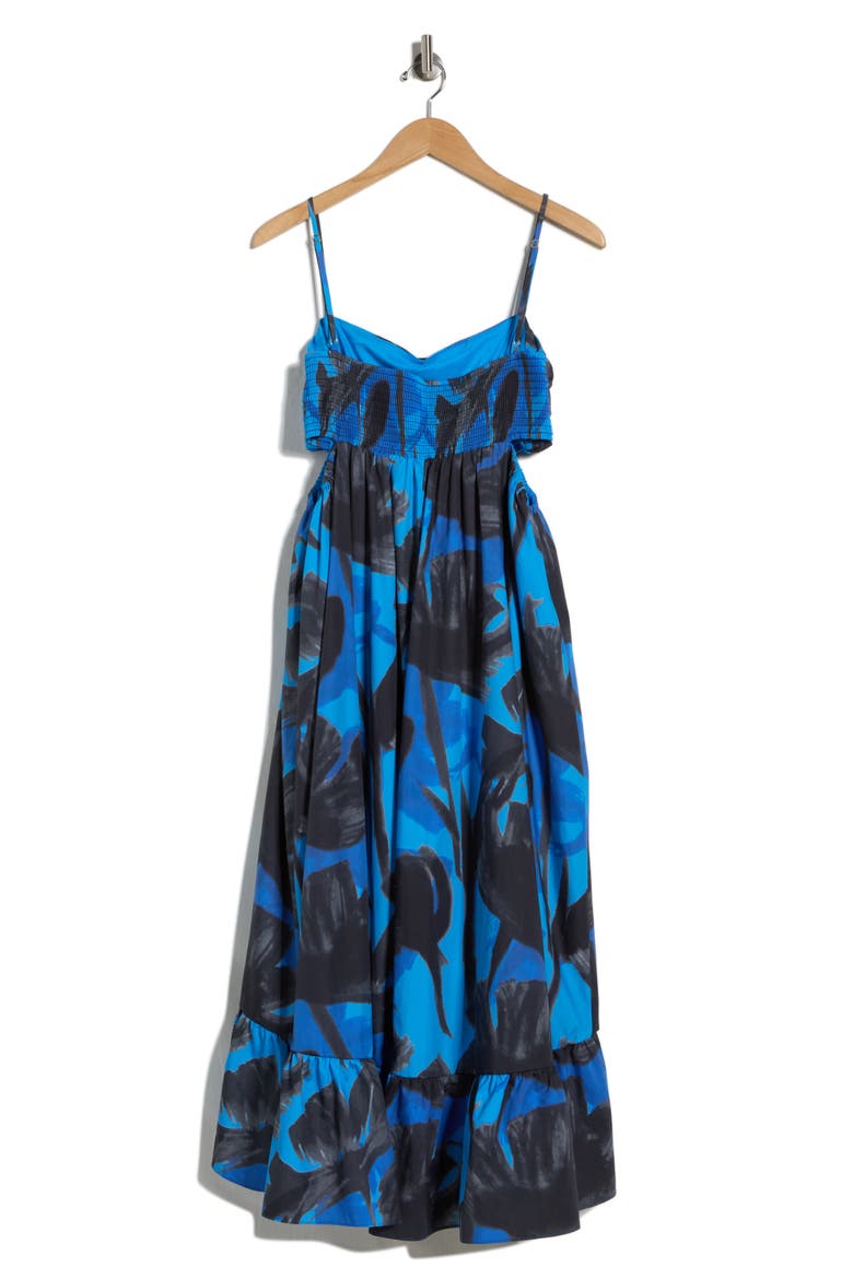 Mabel Cutout Cotton Maxi Dress, Alternate, color, NAVY