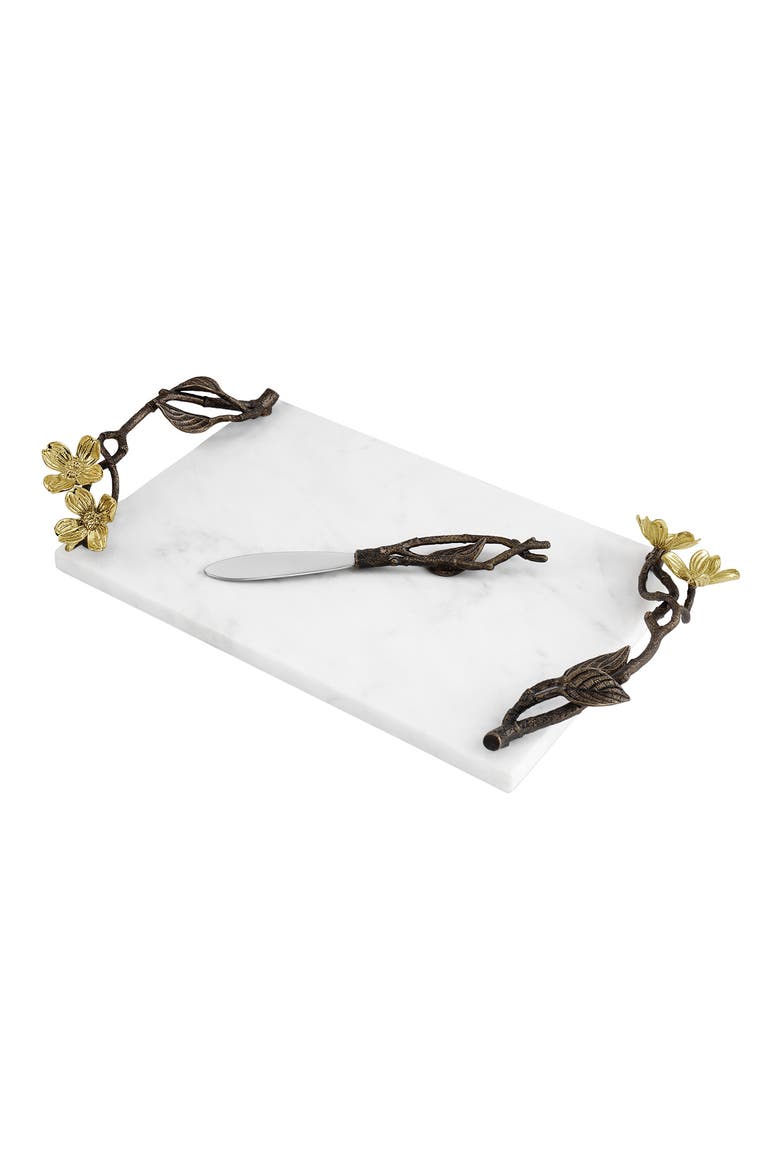 Dogwood Small Cheeseboard & Knife Set, Alternate, color, WHITE MULTI