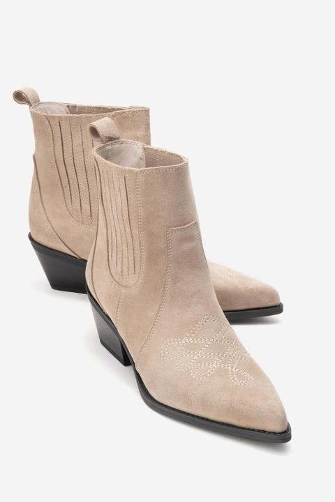Julieta Leather Block Heel Western Boot (Women)