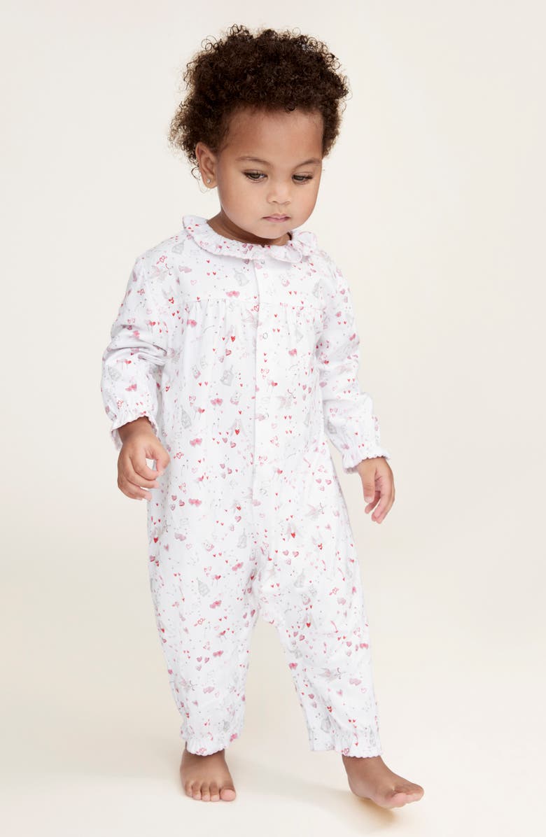 Petite Plume Madeline Twill Romper, Alternate, color, White