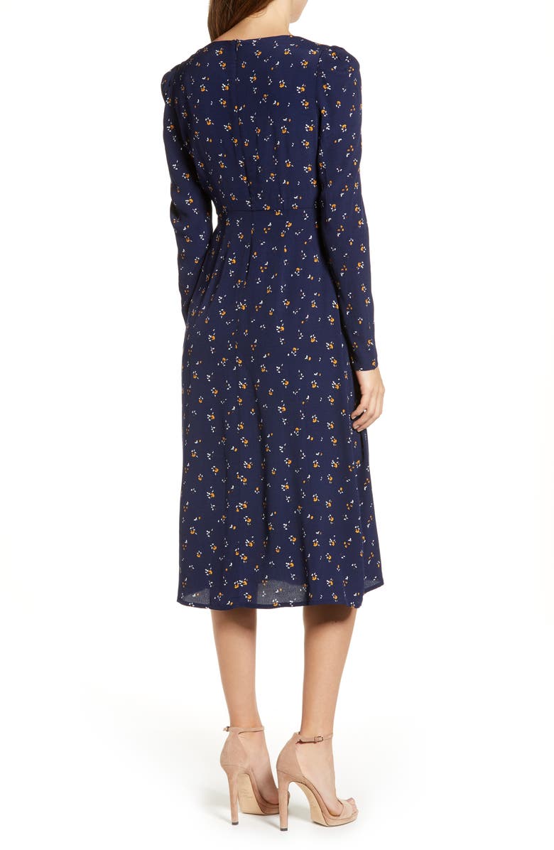 Madison & Berkeley Deep-V Midi Dress, Alternate, color, 