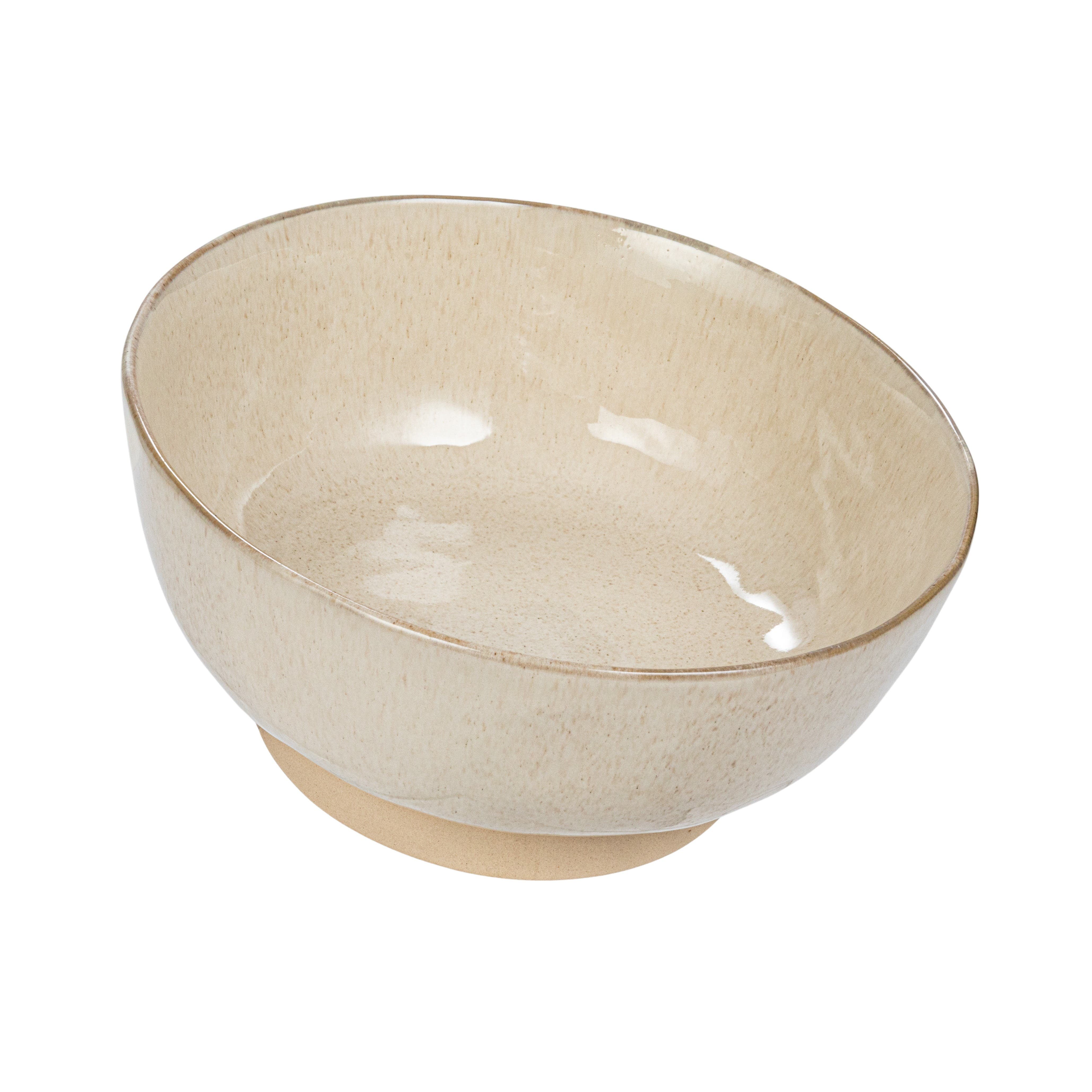 Storied Home Stoneware Bowl With Speckled Glaze, Cream In Brown